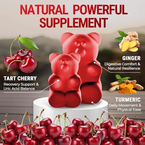 Gomitas de Cereza Ácida Ultra Potente con Cúrcuma y Jengibre - Suplemento Natural para Apoyo en la Limpieza de Ácido Úrico y Recuperación - imagen 4