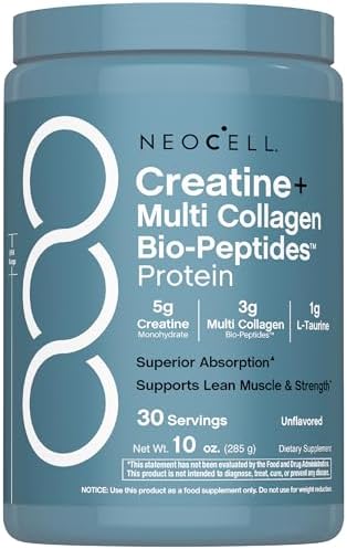 NeoCell Creatina Monohidratada en Polvo | 30 Porciones | con Multi Colágeno Péptidos | Sin Sabor | Para Mujeres y Hombres - imagen 1