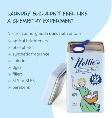 Detergente en Polvo Nellie’s para Ropa 125 Cargas – 4 Ingredientes – Sin Residuo – Seguro para HE y Fosas Sépticas – Hecho en Canadá - imagen 6
