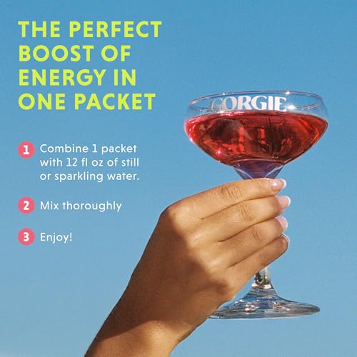 GORGIE Mezcla de Bebida Energética, Sin Azúcar, 150mg de Cafeína de Té Verde, L-Theanina, Biotina, Vitaminas B (B6, B12) - Vegano, Bajo en Calorías, - imagen 5