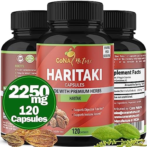 Cápsulas Orgánicas Haritaki de Cona Nature 2250MG, Rejuvenecimiento y Digestión, 120 Caps, Sin GMO, Veganas y Sin Gluten - imagen 1
