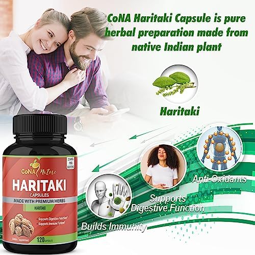 Cápsulas Orgánicas Haritaki de Cona Nature 2250MG, Rejuvenecimiento y Digestión, 120 Caps, Sin GMO, Veganas y Sin Gluten - imagen 4