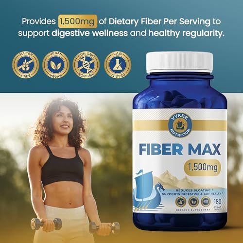 Vykee Nutrition Complejo Avanzado de Fibra – Cáscara de Psyllium, Aloe Vera, Chía y Semilla de Linaza | Vegano, No OGM | Apoya la Salud Digestiva y - imagen 4