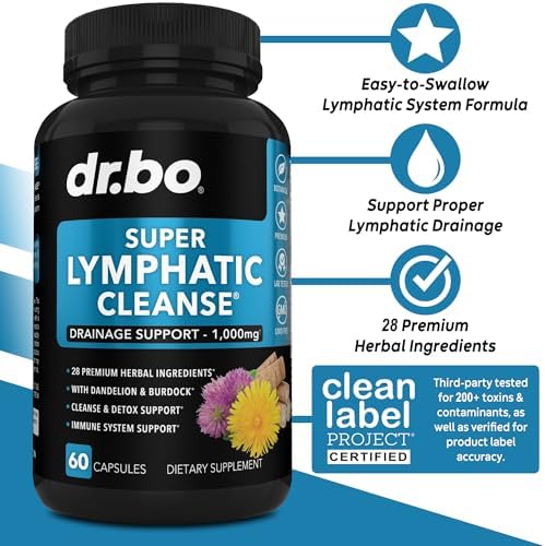 Suplementos de Drenaje Linfático - Apoyo Total Herbal con Equinácea, Jengibre, Diente de León, Raíz Roja y Trébol Rojo - Detox y Limpieza del Sistema - imagen 2