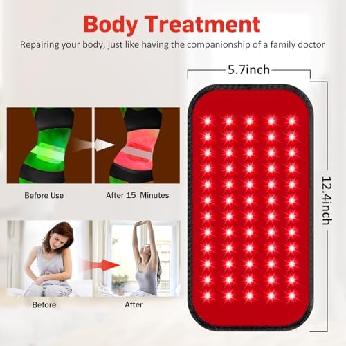 Terapia de Luz Roja para Cuerpo, Almohadilla de Luz Infrarroja 660nm 850nm, Envoltura Usable con Control Remoto y Temporizador para Espalda, Hombros, - imagen 6