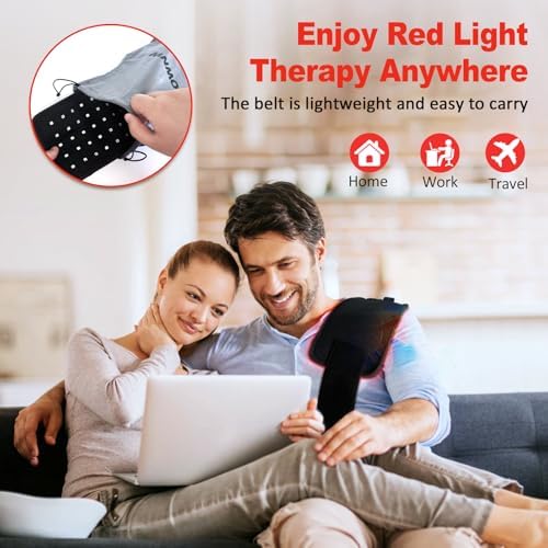 Terapia de Luz Roja para Cuerpo, Almohadilla de Luz Infrarroja 660nm 850nm, Envoltura Usable con Control Remoto y Temporizador para Espalda, Hombros, - imagen 7