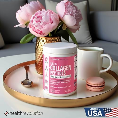 Polvo de Péptidos de Colágeno Múltiple – Tipos I, II, III, V, X, Colágeno Hidrolizado para Mujeres, 99% de Absorción, Piel, Cabello, Uñas, - imagen 8