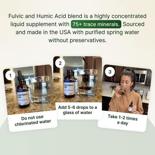 Ácido Fulvico y Húmico 75 + Minerales Iónicos - Derivado de Plantas en EE. UU. - Concentrado de Minerales para Energía, Salud Digestiva e Hidratación - imagen 4