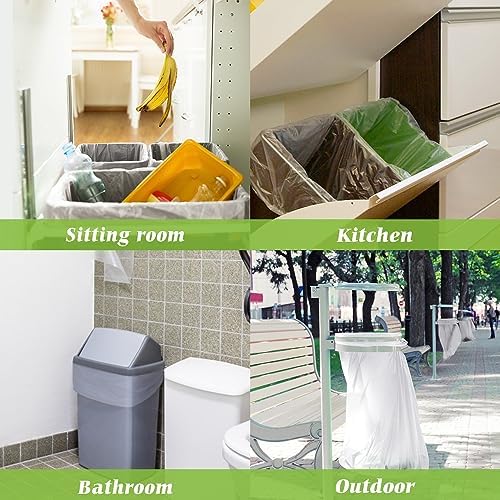 Bolsas de basura medianas sin fragancia de 8 galones, 330 cuentas, Teivio, 30 litros, gruesas para baño, cocina y oficina, transparentes - imagen 5