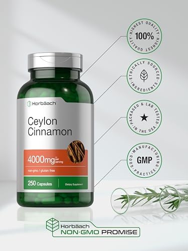 Cápsulas de Canela de Ceilán Horbäach | 250 Unidades | Sin OGM, Sin Gluten - imagen 6