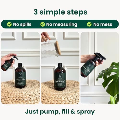 Aceite de Neem para Plantas (Rinde 30 Botellas) con Botella de Spray y Aceites Esenciales para Plantas de Interior y Jardines Exteriores, Brillo - imagen 7