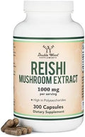 Cápsulas de Hongo Reishi (Extracto de Ganoderma 4:1, 1,000mg de Polvo de Reishi Rojo por Porción) 300 Contenidos, Suplemento Potente para el Sistema - imagen 1
