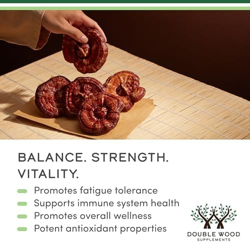 Cápsulas de Hongo Reishi (Extracto de Ganoderma 4:1, 1,000mg de Polvo de Reishi Rojo por Porción) 300 Contenidos, Suplemento Potente para el Sistema - imagen 4