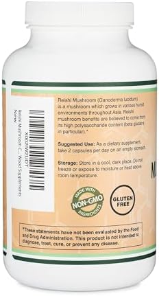 Cápsulas de Hongo Reishi (Extracto de Ganoderma 4:1, 1,000mg de Polvo de Reishi Rojo por Porción) 300 Contenidos, Suplemento Potente para el Sistema - imagen 6