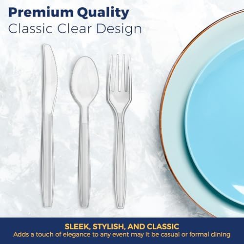 Set de Cubiertos Desechables de Plástico Extra Resistente 360 Piezas – 150 Cucharas, 150 Tenedores, 60 Cuchillos – Utensilios de Plástico Premium - imagen 5