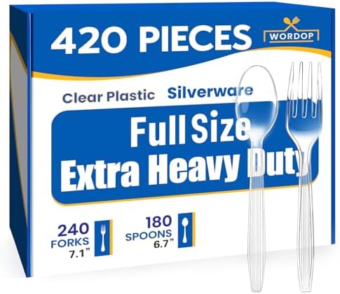 Set de Cubiertos Desechables de Plástico Extra Resistente 360 Piezas – 150 Cucharas, 150 Tenedores, 60 Cuchillos – Utensilios de Plástico Premium - imagen 8