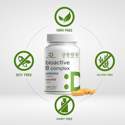 Complejo de Vitaminas B Bioactivas para Hombres y Mujeres, 240 Cápsulas Veganas - Complejo B Metilado y Vitamina C Esterificada - Alta Potencia y - imagen 3