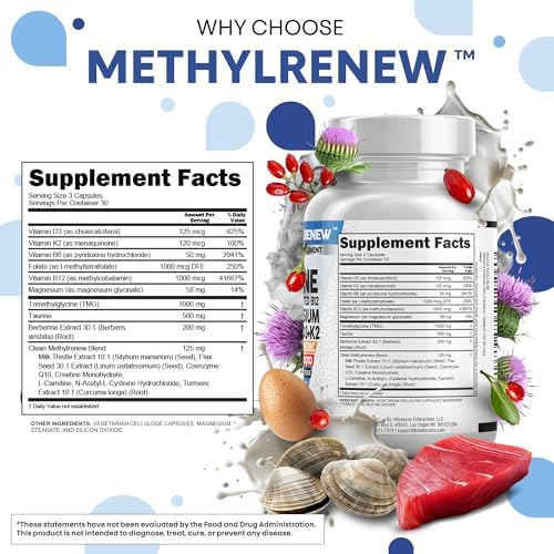 Suplementos Clean Nutra TMG 1000mg | Multivitamínico Metilado para Hombres y Mujeres | Taurina, B6, B12, D3, K2, Trimetilglicina, Magnesio, - imagen 5