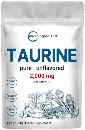 Suplemento en Polvo de Taurina Micro Ingredients | 1 KG, 2000mg por Porción | Sin Sabor | 100% Puro, Fácilmente Absorbible | Aminoácidos Esenciales - imagen 1