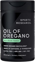 Sports Research® Aceite de Orégano 9500mg con Aceite de Semilla Negra y Aceite MCT de Coco - Suplemento Antioxidante Rico en Timoquinona y Carvacrol - imagen 1