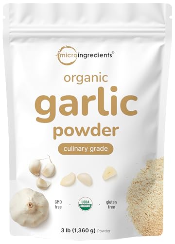 Polvo de Ajo Orgánico, 3 lb | Bulbo de Allium Sativum Crudo Premium | Sabor Pungente y Sabroso | Ideal para Carnes, Verduras y Mezclas de Especias | - imagen 1