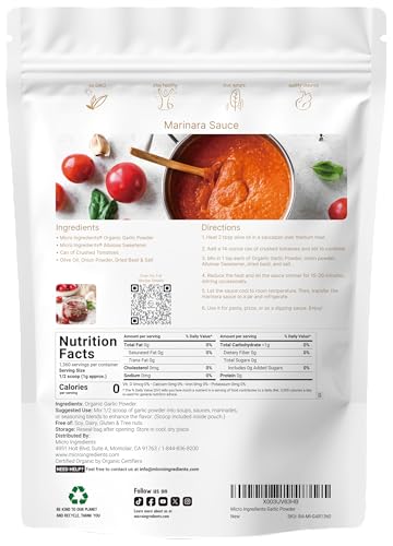 Polvo de Ajo Orgánico, 3 lb | Bulbo de Allium Sativum Crudo Premium | Sabor Pungente y Sabroso | Ideal para Carnes, Verduras y Mezclas de Especias | - imagen 2