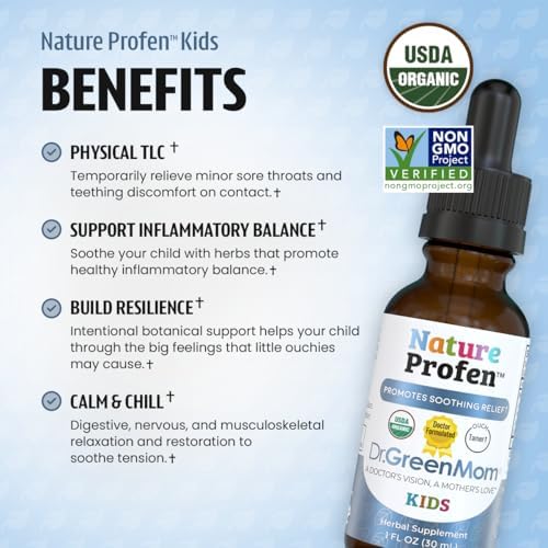 Dr. Green Mom Nature Profen - Alivio Natural para Bebés y Niños | Gotas Herbales Orgánicas USDA para Dentición y Malestar Ocasional - imagen 2