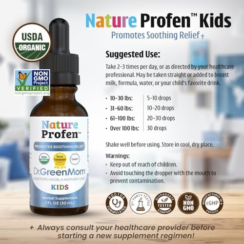 Dr. Green Mom Nature Profen - Alivio Natural para Bebés y Niños | Gotas Herbales Orgánicas USDA para Dentición y Malestar Ocasional - imagen 5