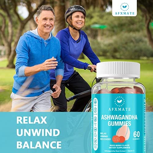 Gomitas de Ashwagandha y Vitamina D AFXMATE para Hombres y Mujeres, 120 piezas, Suplemento (Sin OGM, Sin Azúcar y Sin Gluten) - imagen 2