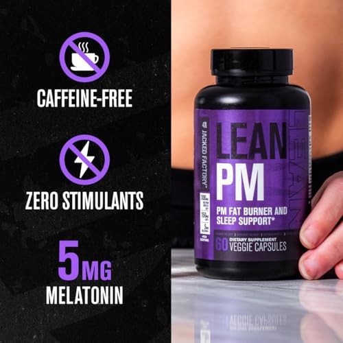 Jacked Factory Lean PM Quema Grasa Nocturna, Suplemento para Dormir y Supresor de Apetito - 60 Pastillas Veganas Sin Estimulantes - imagen 3