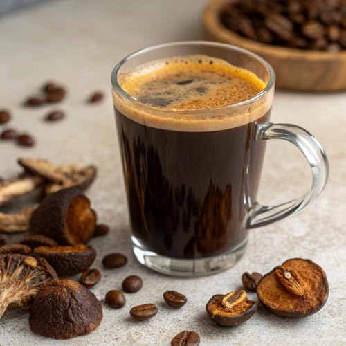 Café Orgánico de Hongos, 10oz – 10 Hongos Adaptogénicos con Café Arábica + Aceite MCT para Sabor Suave – Cola de Pavo, Melena de León, Cordyceps, - imagen 3
