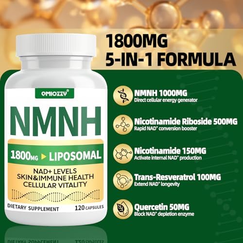Suplemento NMNH 1000mg - Alternativa a Nicotinamida Mononucleótido, Aumenta NAD+ con Resveratrol Liposomal y Nicotinamida Ribósido NR, 120 Cápsulas - imagen 6