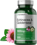 Suplemento de Echinacea y Goldenseal Horbäach | 300 Cápsulas | Fórmula de Extracto Herbal Tradicional | Vegetariano, Sin OGM, Sin Gluten - imagen 1