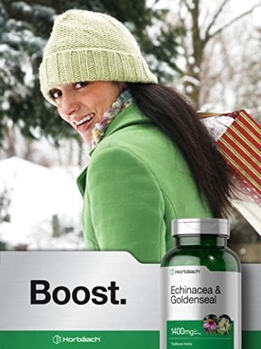 Suplemento de Echinacea y Goldenseal Horbäach | 300 Cápsulas | Fórmula de Extracto Herbal Tradicional | Vegetariano, Sin OGM, Sin Gluten - imagen 6