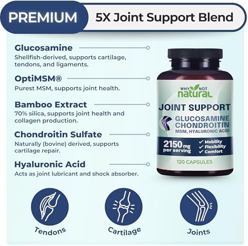 Suplementos Naturales de Glucosamina y Condroitina Why Not, MSM, Apoyo para Articulaciones - Salud de Rodillas y Articulaciones - imagen 2
