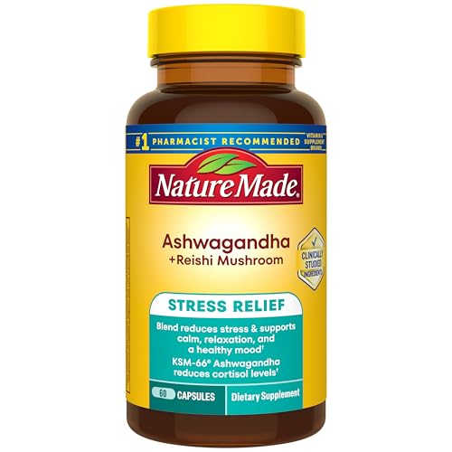 Cápsulas de Ashwagandha KSM 66 + Hongo Reishi de Nature Made, Suplemento para Alivio del Estrés, 60 Cápsulas, Suministro para 30 Días - imagen 2
