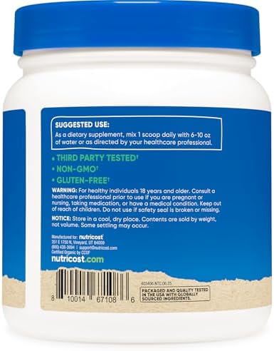Nutricost Polvo de Inulina Orgánica 1LB (454 Gramos) - 7 Gramos de Fibra por Porción - de Raíz de Achicoria - Certificado USDA Orgánico - imagen 4