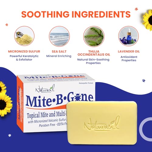 Jabón Mite-B-Gone para Alivio - Tratamiento Rápido Anti-Picazón con Azufre para Mitos Humanos, Picaduras de Insectos y Mosquitos | Seguro para Niños - imagen 7