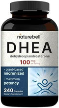 NatureBell DHEA 100mg - 240 Cápsulas - Suplemento DHEA para Energía, Salud Inmunológica y Envejecimiento Saludable - Alta Biodisponibilidad - Sin OGM - imagen 1