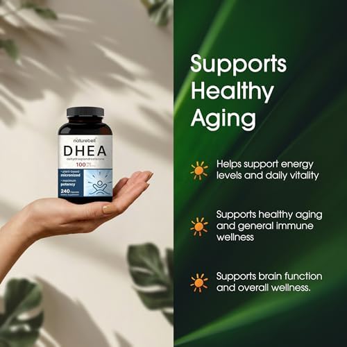 NatureBell DHEA 100mg - 240 Cápsulas - Suplemento DHEA para Energía, Salud Inmunológica y Envejecimiento Saludable - Alta Biodisponibilidad - Sin OGM - imagen 4