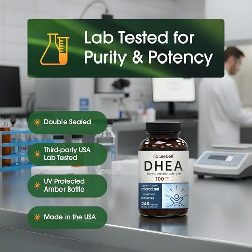 NatureBell DHEA 100mg - 240 Cápsulas - Suplemento DHEA para Energía, Salud Inmunológica y Envejecimiento Saludable - Alta Biodisponibilidad - Sin OGM - imagen 5