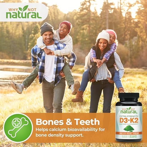 Suplemento Extra Fuerte de Vitamina D3 K2 (MK-7) con Espirulina Orgánica, 10000 IU en Cápsulas Veganas, Apoya la Salud Ósea, Inmunidad y Ánimo - imagen 6