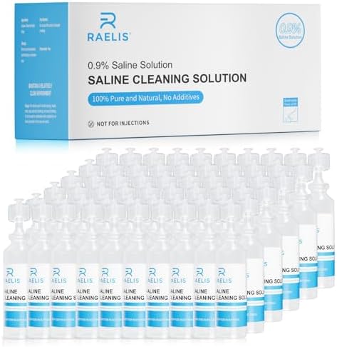 Solución Salina RAELIS, 300ml / 10.56 FL OZ, Solución Normal para Múltiples Usos, 5ml Cada Una, 60 por Caja - imagen 1