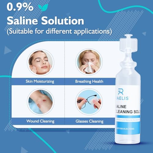 Solución Salina RAELIS, 300ml / 10.56 FL OZ, Solución Normal para Múltiples Usos, 5ml Cada Una, 60 por Caja - imagen 3