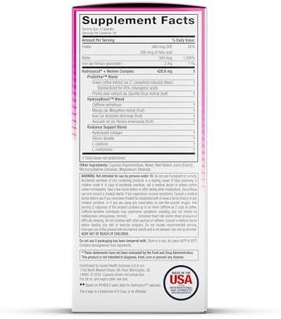 Hydroxycut +Mujeres - Fórmula Termogénica de Soporte - Energía y Metabolismo - C. Canephora Robusta, Colágeno, Biotina, Hierro y Folato - Cápsulas - imagen 2