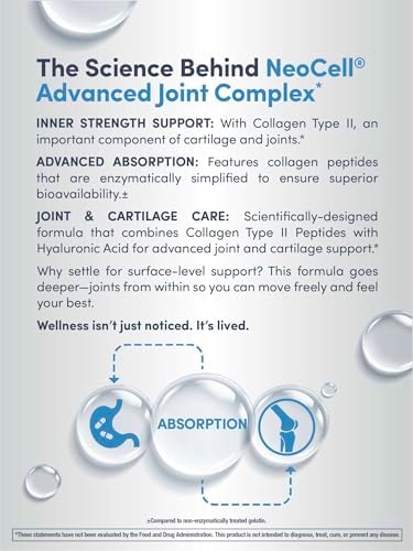Suplemento NeoCell Joint Complex | 120 Cápsulas | Con Ácido Hialurónico | Colágeno Tipo II | Fórmula Avanzada - imagen 6