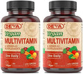Suplemento Multivitamínico y Mineral Vegano DEVA con Hierro 2 Paquetes, Espirulina, Chlorella, Ashwagandha, Brócoli y Más, 90 Tabletas Recubiertas - imagen 1