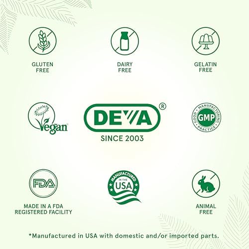 Suplemento Multivitamínico y Mineral Vegano DEVA con Hierro 2 Paquetes, Espirulina, Chlorella, Ashwagandha, Brócoli y Más, 90 Tabletas Recubiertas - imagen 3