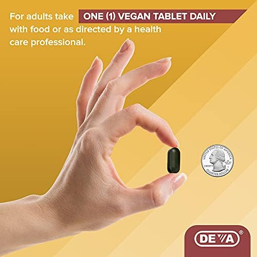 Suplemento Multivitamínico y Mineral Vegano DEVA con Hierro 2 Paquetes, Espirulina, Chlorella, Ashwagandha, Brócoli y Más, 90 Tabletas Recubiertas - imagen 4