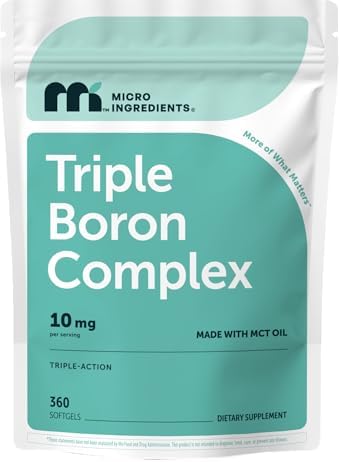 Complejo Triple de Boro Micro Ingredients 10mg por Porción, 360 Softgels con Aceite MCT | Suplemento de Boro para Hombres y Mujeres | Fórmula Triple - imagen 1